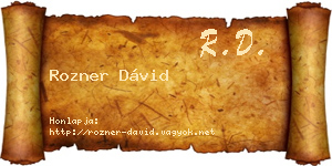 Rozner Dávid névjegykártya