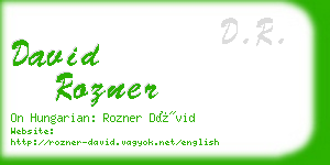 david rozner business card